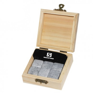 6pcs of high quantity and low price of chilling Stone Set with Velvet Bag small stone gift set