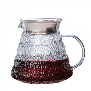 New Design V60 Pour Over Glass Pot 600ml Coffee Server Pot