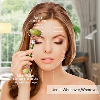 2 Jade Rollers Jade Facial Massage Roller Brightens Evens Skin