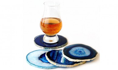 Excellent quality Beer Drinking Glass -<br />
Natural Agate Stone Coaster in Dyed Blue, Red, Green, Pink, Black, White - Shunstone
