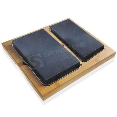 Hot Sale Cooking Stone Steak Stone Plate Grilling Stone sizzling with bamboo board