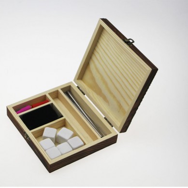 Factory price 9 pcs of Pearl White whiskey ice cube stones with stainless steel straw and tong