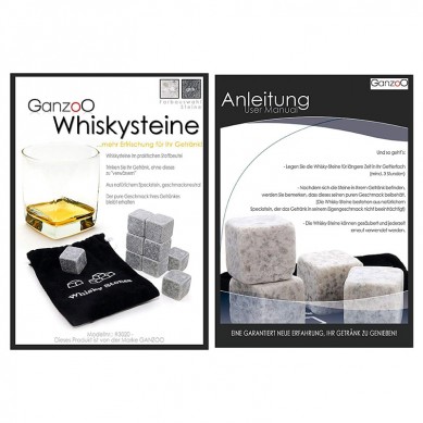 Whisky stones made of natural stone 9 pcs  cooling stones in Customized Paper Gift Box