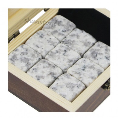 Wholesale pri an bwa Box Set kado 9pcs a Diven Refroidissement Rock wiski Stone