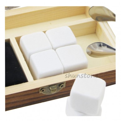 Custom Packaging Box Soapstone Whiskey Ice Stones Whisky Rock White square Shaped Rock Whiskey Stones for Love Wine