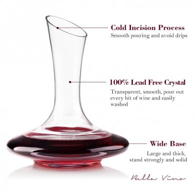 Crystal Lead Free Crystal Wine Decanter Wine Gift Wine Accessories Large with Globe Stopper