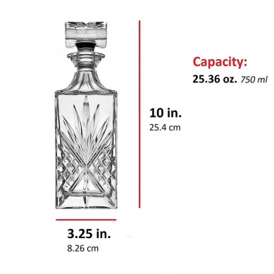 Crystal Decanter for Liquor Whiskey Bourbon 25 Oz Lead Free  Irish Cut design