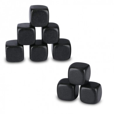 Premium Whisky Ice Rocks polish black chilling stone Set of 9 whiskey Stones with velvet bag in Magnetic buckle box