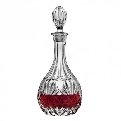 One of Hottest for Luxury Round Ball Shape Diamond Cut Whiskey Decanter Wine Decanter With Glass Stopper