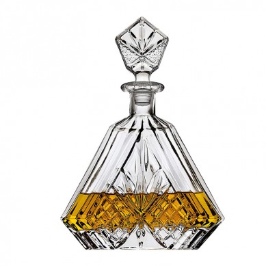 Whiskey Decanter for Liquor Scotch Bourbon or Wine Irish cut Triangular 750ml