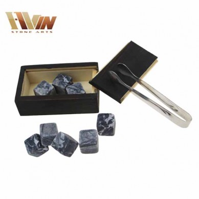 Bar Tools Promotion Whisky Gift Set Wine Accessory Cooler Customized Whiskey Stones Glasses in Pine Wooden box Ice Chilling Cube