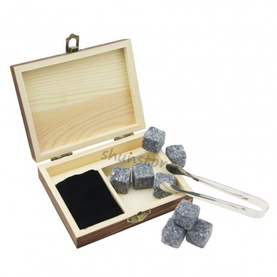 9 pcs of hot Whiskey Rock Stones Set with Ice Tongs Bestselling 9pcs Whiskey Stones Gift Set from SHUNSTONE