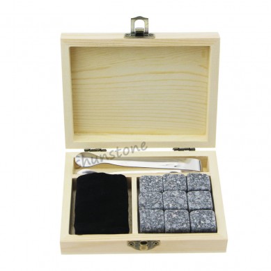 9 pcs of hot Whiskey Rock Stones Set with Ice Tongs Bestselling 9pcs Whiskey Stones Gift Set from SHUNSTONE