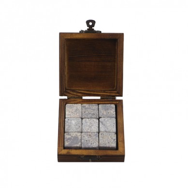 Bevordering Wooden Gift Box herbruikbare 9 stuks van Whiskey Rocks Koue Jade Stones geskiet Whiskey bril en Exclusive Coasters Gegraveer Logo
