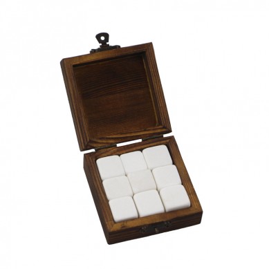 9 pcs of Pearl White Whisky Stone Set Gift Box Chilling Reusable Ice Cubes Whisky for Parents