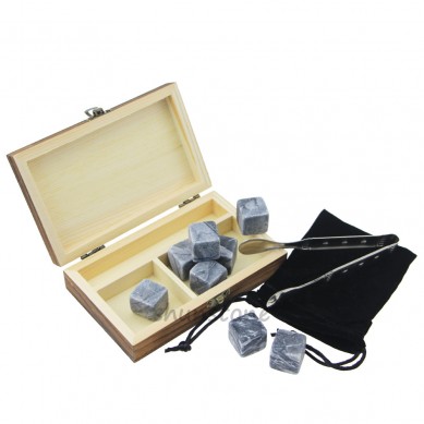 Factory directly wholesale whiskey stone set in wooden box business gift box