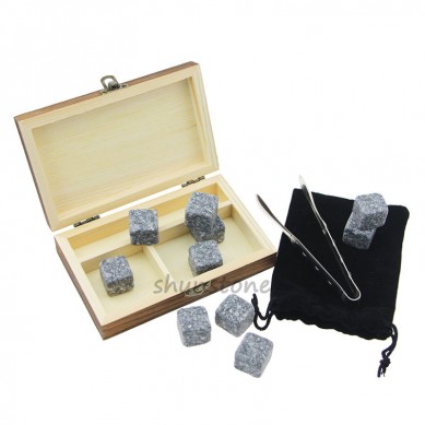 Home Party Accessaries Whiskey Stones Chilling Wine Rocks Ice Cubes Bar accessories Darker Wooden Box Whiskey Stone