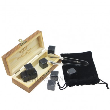 Whiskey Stone Set Luxury Gift Set Whisky Reusable Ice Cubes Best Products of Natural Whiskey Ice Stone for Gift