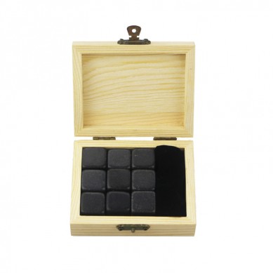 Log colour popular chilling stone kit 9 pcs of p[olish Mongolia Black Whisky Stones Rocks Whiskey Wine Tea Drink Cooler Cooling Ice Cube Reusable ice cubes for drinks