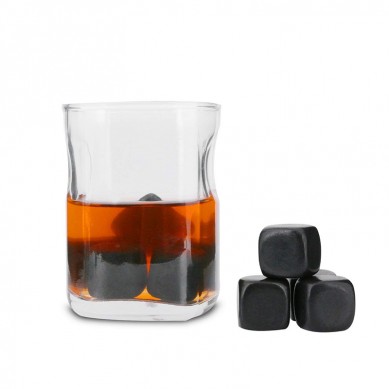 Premium Whisky Ice Rocks polsk svart chilling stein Sett med 9 whisky Stones med fløyel pose i Magnetic spenne boks