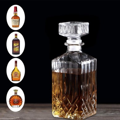 Factory Cheap Wholesale leadf ree ultra transparent square whiskey decanter set