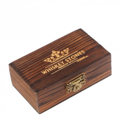 Warm verkoop 6 stuks Swart Whiskey klippe Verbrande hout Geskenkboks van Lae Prys