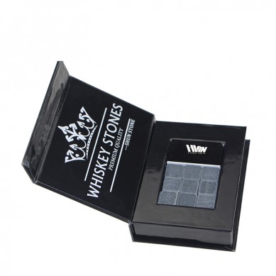 Set of 9 Grey Beverage Chilling Stones Whiskey Stones for wine in Gift Box