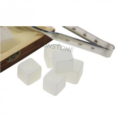 Factory Direct Whiskey Stones Gift Set with Customized Logo on Color Wooden Box Classic style square shape reusable ice cubes
