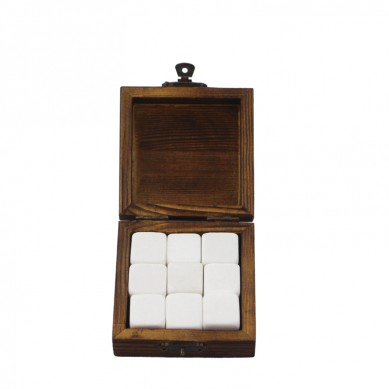 9 pcs of Pearl White Whisky Stone Set Gift Box Chilling Reusable Ice Cubes Whisky for Parents