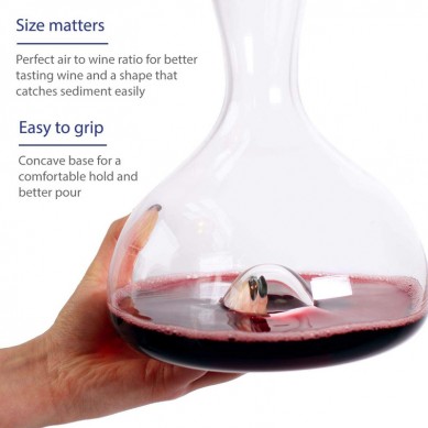 Good Glassware Wine Decanter Personal Red Wine Carafe Lead Free Glass 44 oz Capacity