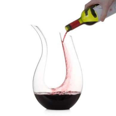 Wine Decanter U Shaped Horn Design Hand Made Crystal Wine Aerator Gift for Wine Lovers