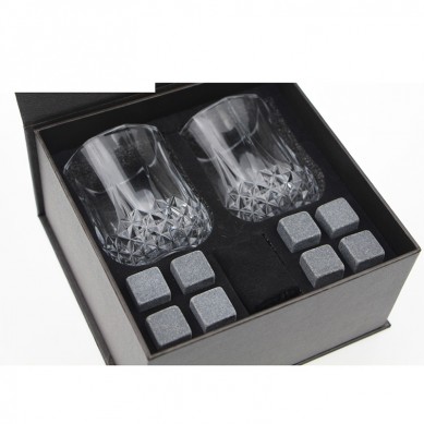 Enfriador de vino Accesorios para bar Tipo Característica Elegante juego de piedra de whisky en caja de regalo de madera de pino