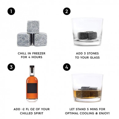 CLASSIC Whisky Stones Ručně vyráběné mýdlové kostky na chlazení nápojů Sada 9 ks