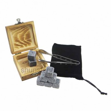 amazon top seller unpolished whisky stone chilling rocks Black velvet bags burning wooden boxes