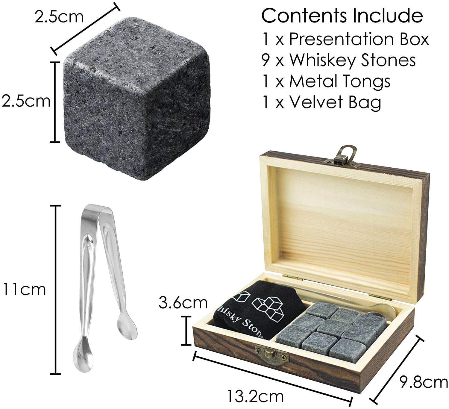 Factory best selling Whiskey Rock Set - 100% nature granite Whiskey Rocks reusable chilling stone set best wine gift for men – Shunstone