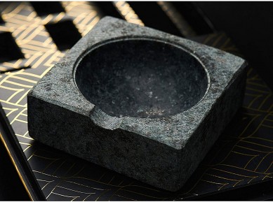 Amazion Choice reused ice rock cube stone round whiskey stone and cigar cutter nature stone ashtray luxury wine gift set