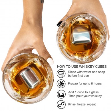 Set regalo di pietre di whisky premium per uomo in acciaio inossidabile Whisky Rocks Twisted Whisky Glasses