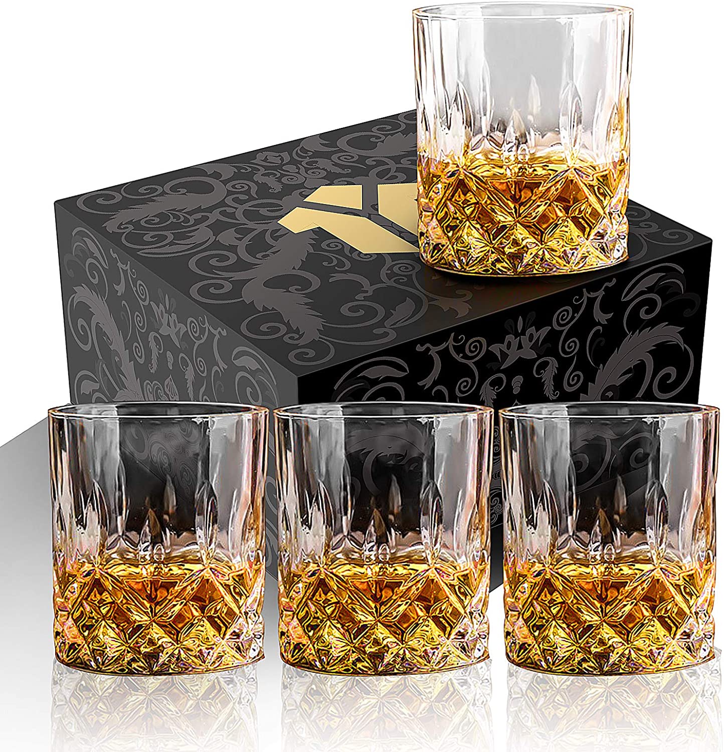 Good quality Granite Cooking Stone - Whiskey Stones Gift Set  Scotch Bourbon Glasses lead free crystal glass by gift box  – Shunstone