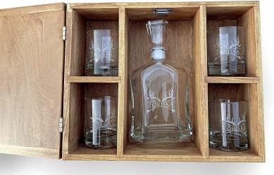 Factory wholesale Creative Glass Cups -
 Pro lasher customized logo in wine bottle whiskey decanter and wine glass by luxury wooden box  – Shunstone