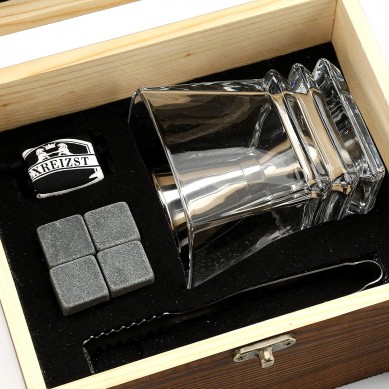 Whiskey gift set Cooling Stone Set bar clubs Whiskey Glasses with stone coaster