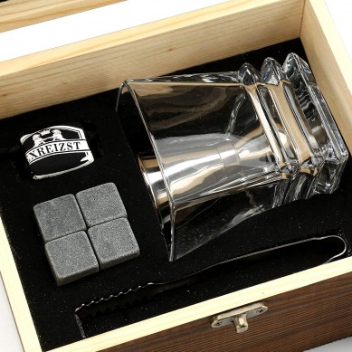 Popular Design for Wooden Wine Gift Box - Whiskey gift set Cooling Stone Whiskey Glasses Ice Cube Set with stone coaster – Shunstone
