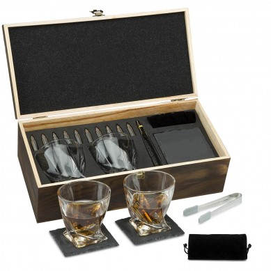 Premium Whiskey Stones Bullets Chilling Stainless Steel Whiskey Rocks twisted Whiskey Glasses