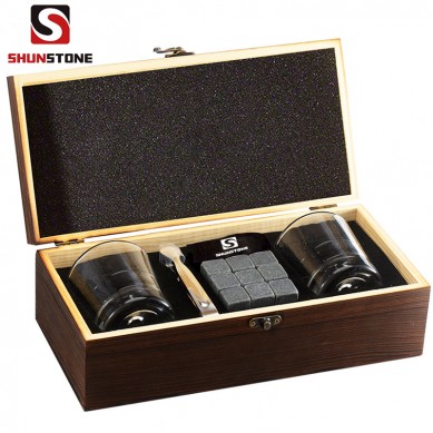 Shunstone Quality Guarantee Whiskey Stones Glasses Gift set Real Rocks for Drinking No meil No water Better Than Ice