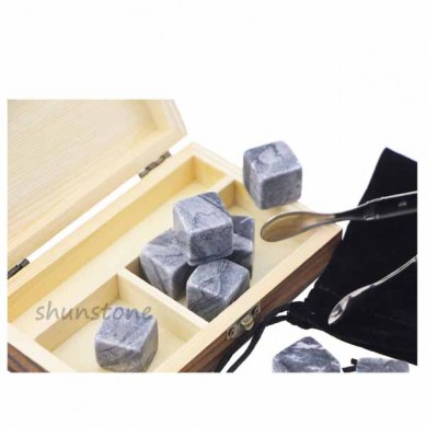 Factory directly wholesale whisky stone gift 6 pcs one set wooden box business gift box