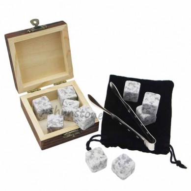 Wholesale price Wooden Box Gift Set 9pcs of Wine Chilling Rock Whiskey Stone