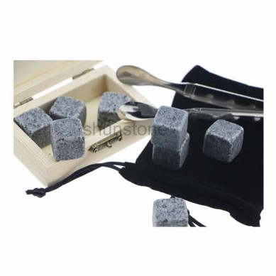 reusable ice stones Small and Cheap Whiskey Stones Gift Set with 4 Stones and 1Velvet Bag small stone gift set