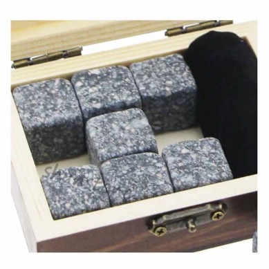 9 pcs of porphyry whiskey stonecube size in small burned outside without burning outer wooden gift boxes
