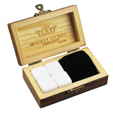 Drinks Cooler Cubes Amazon Hot Wholesale 4 pcs of Pearl White Rock Stones Cube Whisky Stones Hot Sale Whisky Stone Gift Set with Wooden Box