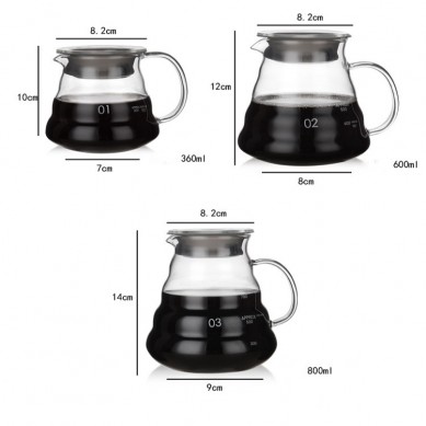 360ml handmade glass coffee server coffee pot coffee brewer barista filter clear 3 buyers