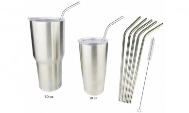 Colorful Stainless Straw with Bag Gold Wide Stainless Steel Straw